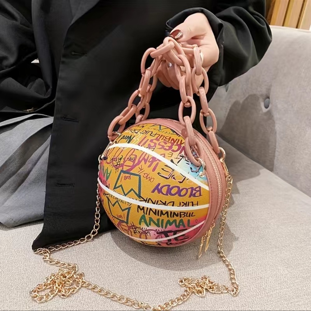 👛✨ Trendy Graffiti Basketball Design Shoulder Bag